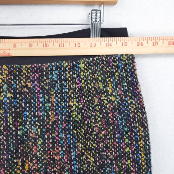Trina Turk Skirt Womens 8 Black Colorful Tweed Boucle Wool Blend Pencil Lined - Picture 3 of 12